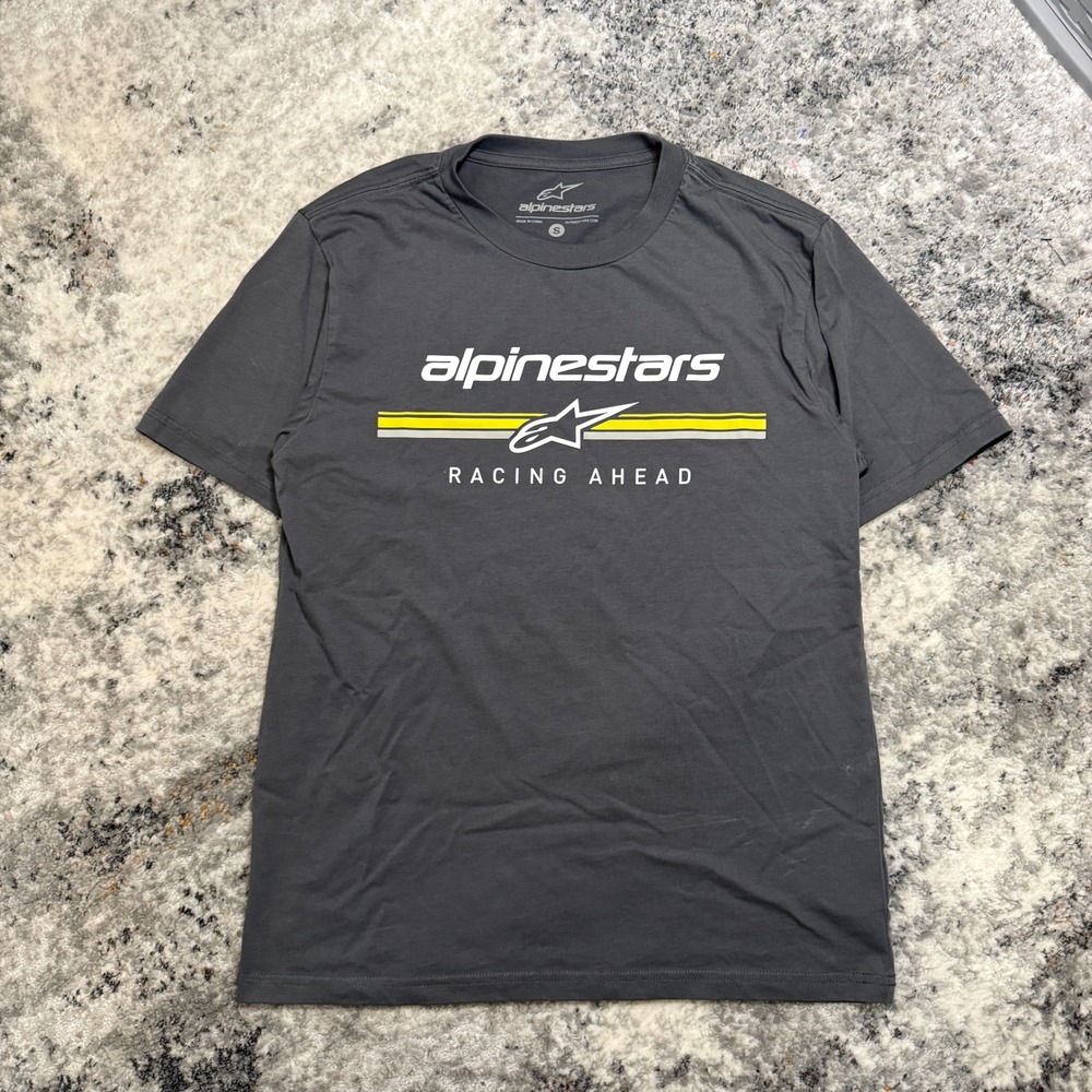 Alpinestars‎ Mens Racing Ahead Graphic T Shirt Charcoal Gray Size S